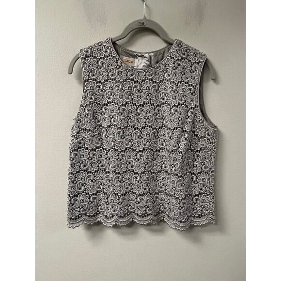 Talbots Silver Tan Sleeveless Shell Sz 6 - Picture 1 of 3